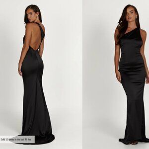 Meshki One Shoulder Black Gown Medium